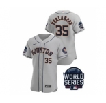 Men's Houston Astros #35 Justin Verlander 2021 Grey World Series Flex Base Stitched Baseball Jersey