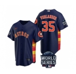 Men's Houston Astros #35 Justin Verlander 2021 Navy World Series Cool Base Stitched Baseball Jersey