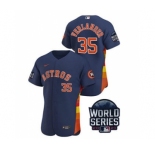 Men's Houston Astros #35 Justin Verlander 2021 Navy World Series Flex Base Stitched Baseball Jersey