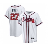 Men's Atlanta Braves #27 Austin Riley 2021 White World Series Champions Cool Base Stitched Jersey