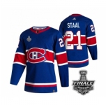 Men's Adidas Canadiens #21 Eric Staal Blue Road Authentic 2021 Stanley Cup Jersey