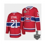 Men's Adidas Canadiens #21 Eric Staal Red Road Authentic 2021 Stanley Cup Jersey