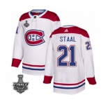 Men's Adidas Canadiens #21 Eric Staal White Road Authentic 2021 Stanley Cup Jersey