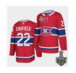 Men's Adidas Canadiens #22 Cole Caufield Red Road Authentic 2021 Stanley Cup Jersey
