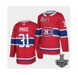 Men's Adidas Canadiens #31 Carey Price Red Road Authentic 2021 Stanley Cup Jersey