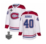 Men's Adidas Canadiens #40 Joel Armia White Road Authentic 2021 Stanley Cup Jersey