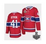 Men's Adidas Canadiens #41 Paul Byron Red Road Authentic 2021 Stanley Cup Jersey