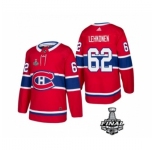 Men's Adidas Canadiens #62 Artturi Lehkonen Red Road Authentic 2021 Stanley Cup Jersey