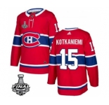 Men's Montreal Canadiens #15 Jesperi Kotkaniemi 2021 Red Stanley Cup Final Stitched Hockey Jersey