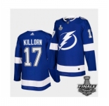 Men's Adidas Lightning #17 Alex Killorn Blue Home Authentic 2021 Stanley Cup Jersey