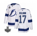 Men's Adidas Lightning #17 Alex Killorn White Home Authentic 2021 Stanley Cup Jersey