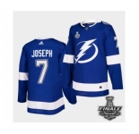 Men's Adidas Lightning #7 Mathieu Joseph Blue Home Authentic 2021 Stanley Cup Jersey