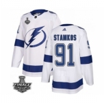 Men's Adidas Lightning #91 Steven Stamkos White Home Authentic 2021 Stanley Cup Jersey