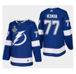 Men's Tampa Bay Lightning #77 Victor Hedman 2021 Stanley Cup Champions Stitched Hockey Jersey