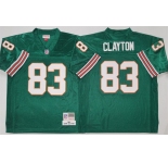 Men's Miami Dolphins #83 Mark Clayton Aqua Throwback Stitched Football Jersey