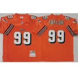 Men's Miami Dolphins #99 Jason Taylor Orange Throwback Stitched Football Jersey