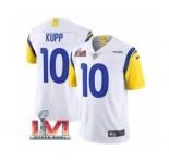 Men's Los Angeles Rams #10 Cooper Kupp White 2022 Super Bowl LVI Vapor Limited Stitched Jersey