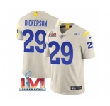 Men's Los Angeles Rams #29 Eric Dickerson Bone 2022 Super Bowl LVI Vapor Limited Stitched Jersey