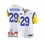 Men's Los Angeles Rams #29 Eric Dickerson White 2022 Super Bowl LVI Vapor Limited Stitched Jersey