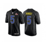Men's Los Angeles Rams #5 Jalen Ramsey Black 2022 Super Bowl LVI Game Stitched Jersey