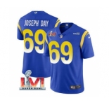 Men's Los Angeles Rams #69 Sebastian Joseph-Day Royal 2022 Super Bowl LVI Vapor Limited Stitched Jersey
