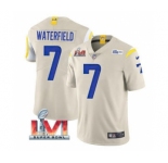 Men's Los Angeles Rams #7 Bob Waterfield Bone 2022 Super Bowl LVI Vapor Limited Stitched Jersey