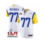Men's Los Angeles Rams #77 Andrew Whitworth White 2022 Super Bowl LVI Vapor Limited Stitched Jersey