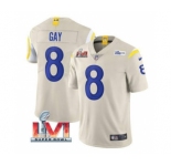 Men's Los Angeles Rams #8 Matt Gay Bone 2022 Super Bowl LVI Vapor Limited Stitched Jersey