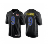Men's Los Angeles Rams #9 Matthew Stafford Black 2022 Super Bowl LVI Game Stitched Jersey