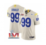 Men's Los Angeles Rams #99 Aaron Donald Bone 2022 Super Bowl LVI Vapor Limited Stitched Jersey