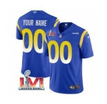 Men's Los Angeles Rams ACTIVE PLAYER Custom 2022 Royal Super Bowl LVI Vapor Limited Stitched Jersey