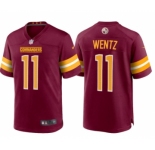 Men's Washington Commanders #11 Carson Wentz 2022 Burgundy Game Stitched Jersey
