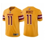 Men's Washington Commanders #11 Carson Wentz 2022 Gold Game Stitched Jersey