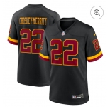 Men's Washington Commanders #22 Jacory Croskey-Merritt Black Nike Hail Raiser Game Stitched Jersey