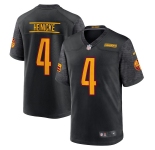 Men's Washington Commanders #4 Taylor Heinicke 2022 Black Game Stitched Jersey