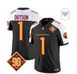 Men Washington Commanders #1 Jahan Dotson Black White F U S E 2024 Limited Stitched Football Jersey