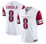Men Washington Commanders 8 Brian Robinson Jr White 2023 F U S E Vapor Limited Stitched Football Jersey