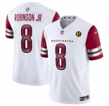 Men Washington Commanders #8 Brian Robinson Jr White 2023 F U S E With John Madden Patch Vapor Limited Stitched Football Jersey