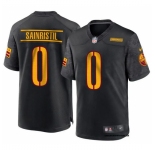Mens Washington Commanders #0 Mike Sainristil Black Alternate Vapor Limited Jersey