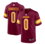 Mens Washington Commanders #0 Mike Sainristil Nike Burgundy Team Color Vapor Limited Jersey