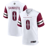 Mens Washington Commanders #0 Mike Sainristil Nike White Away Vapor Limited Jersey