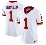 Men's Washington Commanders #1 Deebo Samuel Sr. White 2025 F.U.S.E. Throwback Vapor Limited Football Stitched Jersey