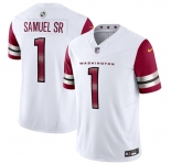 Men's Washington Commanders #1 Deebo Samuel Sr White 2025 F.U.S.E. Vapor Limited Football Stitched Jersey