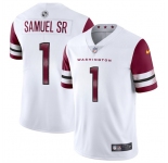Men's Washington Commanders #1 Deebo Samuel Sr White 2025 Vapor Limited Football Stitched Jersey