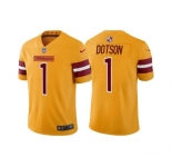 Men's Washington Commanders #1 Jahan Dotson Gold Vapor Untouchable Stitched Football Jersey