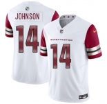 Men's Washington Commanders #14 Josh Johnson White 2025 F.U.S.E. Vapor Limited Football Stitched Jersey