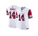 Men's Washington Commanders #14 Sam Howell White 2023 F.U.S.E. Vapor Limited Football Stitched Jersey
