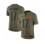 Men's Washington Commanders #17 Terry McLaurin 2022 Olive Salute To Service Limited Stitched Jersey