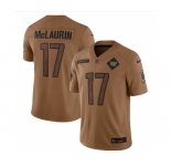 Men's Washington Commanders #17 Terry McLaurin 2023 Brown Salute To Service Limited Football Stitched Jersey