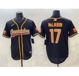 Men's Washington Commanders #17 Terry McLaurin Black Limited Stitched Baseball Jersey